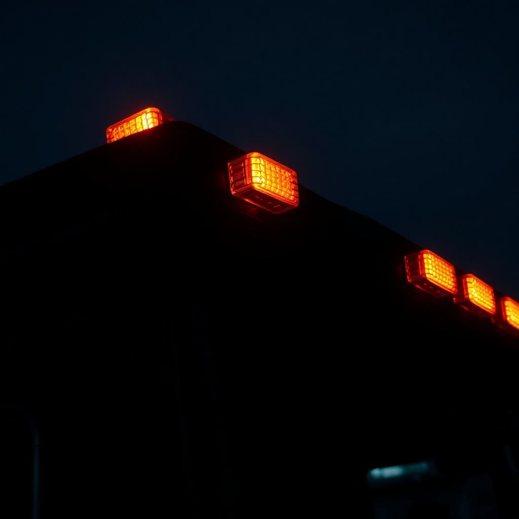 Glowing amber cab marker lights